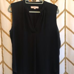 Loft black sleeveless shirt size LP